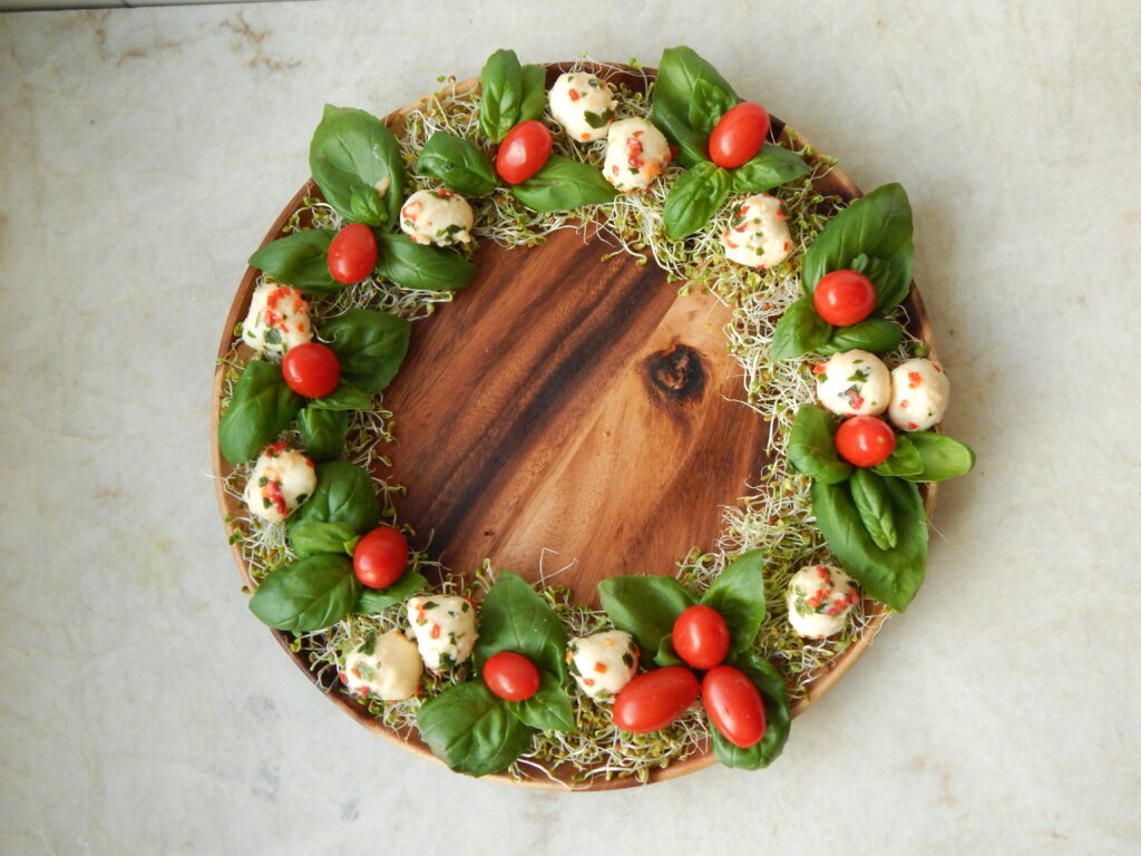 Tomatoes on sprouts wreath