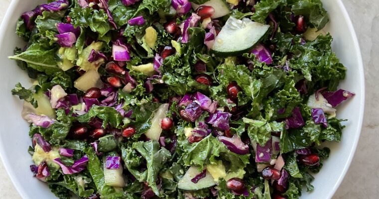 Pomegranate, Kale Cucumber Salad