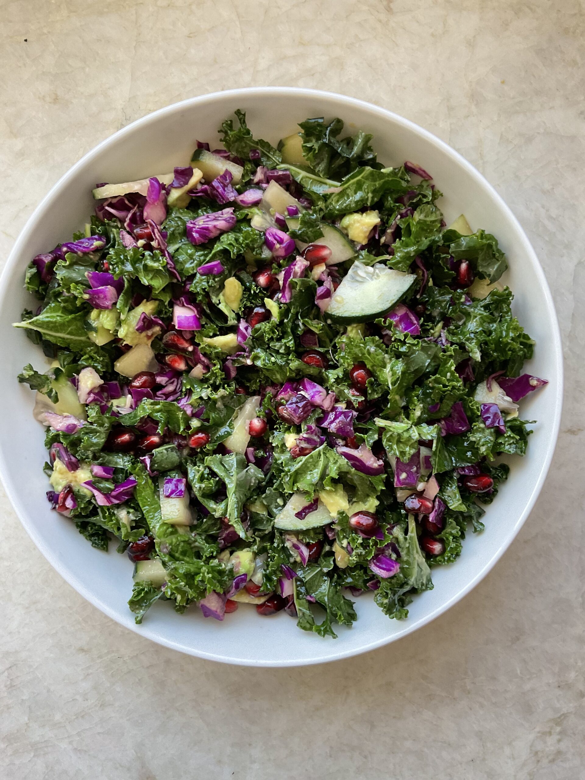 Pomegranate, Kale Cucumber Salad