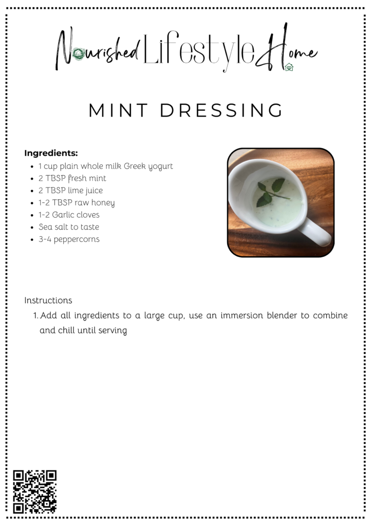 Mint dressing