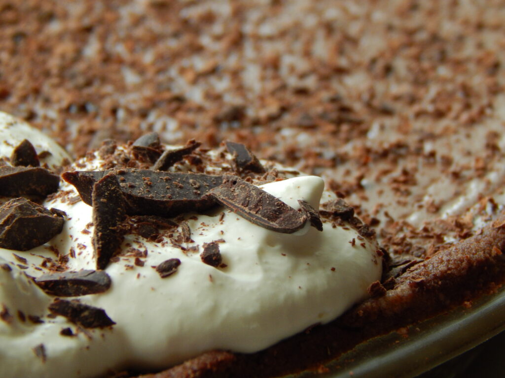 chocolate pie close up
